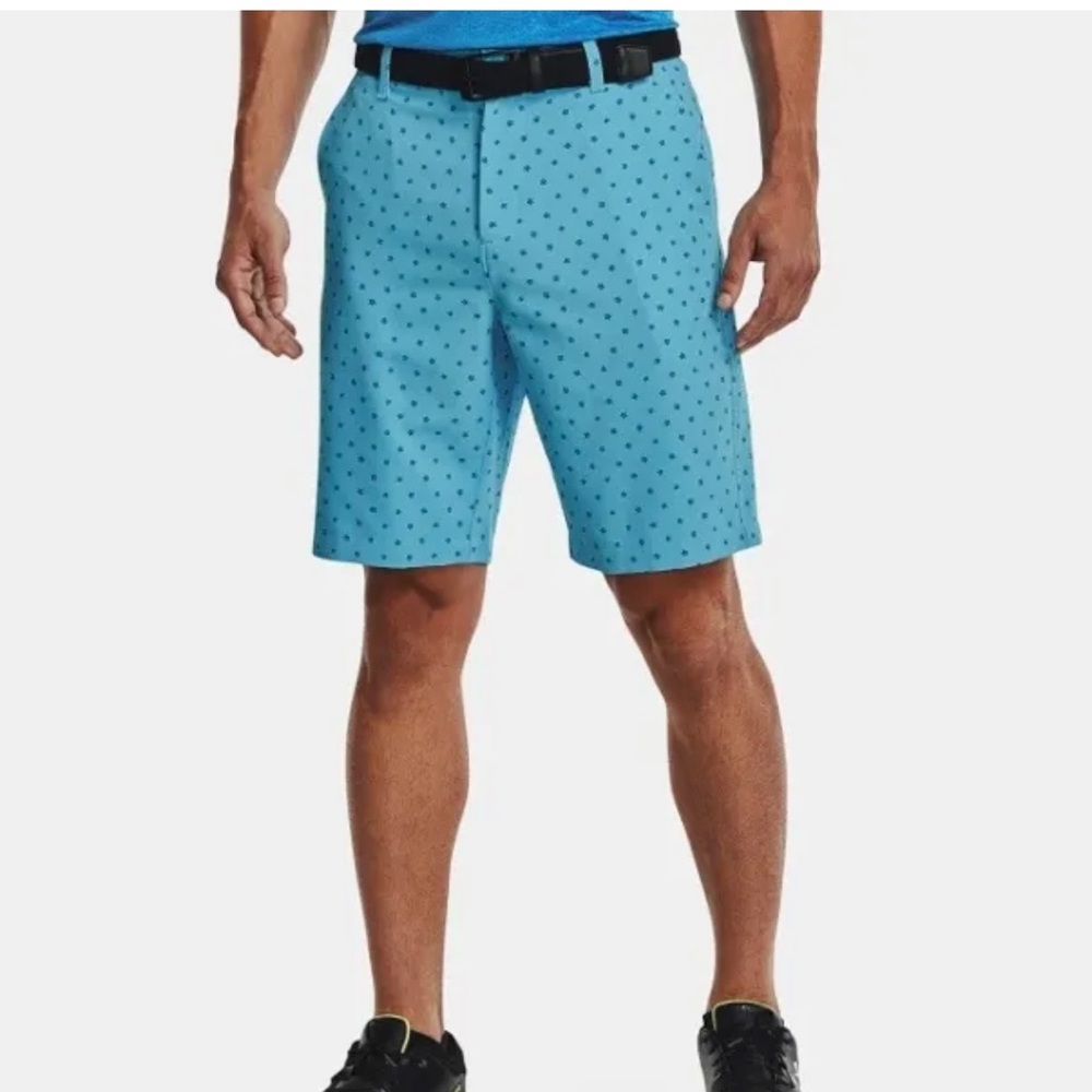 Under Armour Golf Shorts Mens UA Drive 10 Inch Storm Woven Fresco Blue
